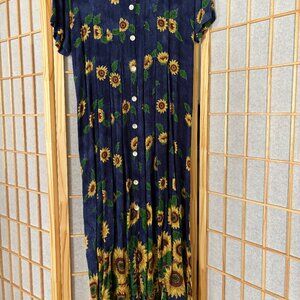 La Cera Vintage Sunflower Sundress Size M